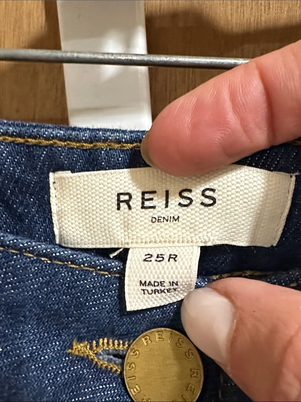Reiss Navy Wide-Leg Denim Trousers - Picture 4 of 12